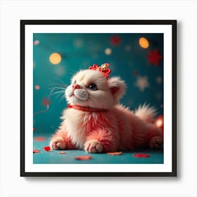 New Year Kitten Art Print