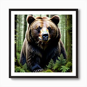 Brown Bear In The Forest 16 Art Print