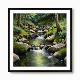 Stream In The Woods 1 Art Print