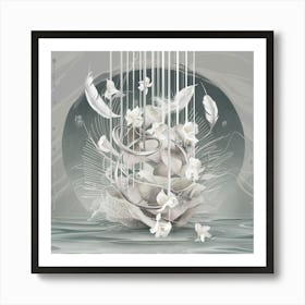 White Feathers Art Print