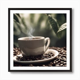 Coffee Cup With Steam Art Print