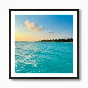 Relax Ocean Glow Earth Horizon Idylli Light Calm Dawn Paradise Sunrise Splash Banner At (13) Art Print