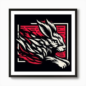 Rabbit In Flames Art Print