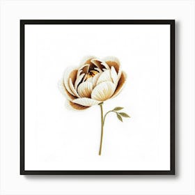 Embroidered Peony Blossom Art Print