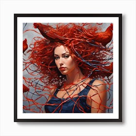 Woman With Red Hair Art Print