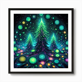 Psychedelic Christmas Tree Art Print