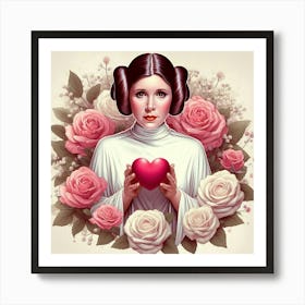 Princess Leia Vintage Valentine Star Wars Art Print Art Print