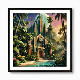 Tropical House In The Jungle Art Print