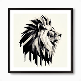 Abstract Lion Head Art Print