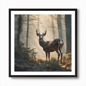 Deer In The Forest 239 Art Print