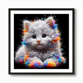 Colorful Kitten Art Print