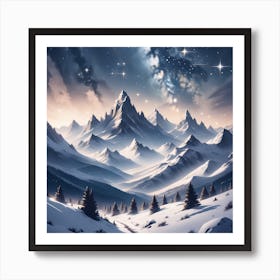 Snowy Mountains 11 Art Print