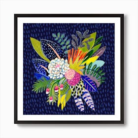 Night Glitter Square Art Print