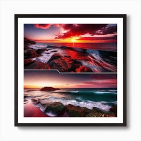 Sunset Over The Ocean 61 Art Print