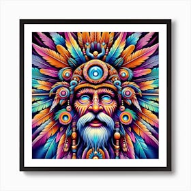 Psychedelic Indian Head Art Print