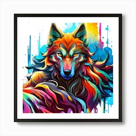 Colorful Wolf 8 Art Print