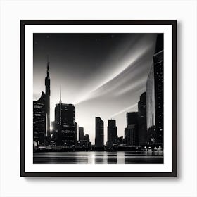 Black And White Cityscape 21 Art Print