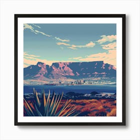 A Table Mountain In Cape Town Lofi Illustration 1720033597 4 Art Print