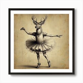 Deer Ballerina 1 Art Print