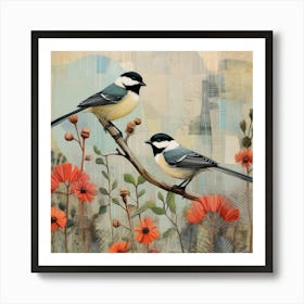 Bird In Nature Carolina Chickadee 3 Art Print