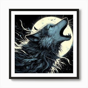 Howling Wolf Art Print