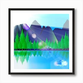 Forest Landscape Pine Trees Forest 1 Art Print