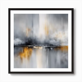Abstract Minimalist Painting That Represents Duality, Mix Between Watercolor And Oil Paint, In Shade (42) Art Print