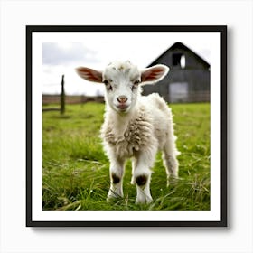 Grass Rural Green Goat Farm White Nature Field Mammal Milk Farming Farm Animal Domestic Art Print