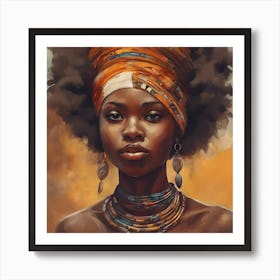 Wall Painting Of A Beautiful African Girl 2 Art Print