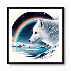 Rainbow Fox Art Print