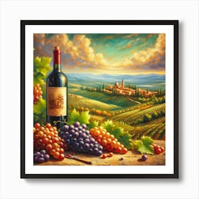 Wine And Grapes 1 Art Print