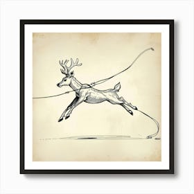 Reindeer Jumping Rope Art Print