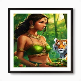 Tiger In The Forest Art Print