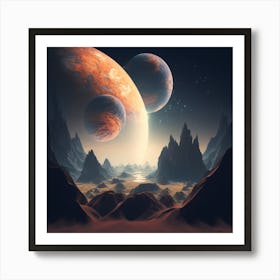 Planets In Space 3 Art Print