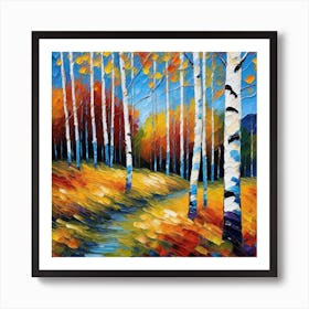 Autumn Birch Trees 3 Art Print