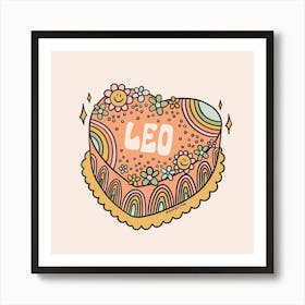 Leo Heart Cake Art Print