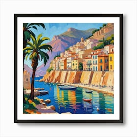 Sicily Italy Fauvist Painting Travel Poster Art Print 1 Art Print