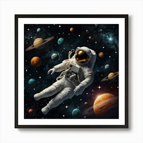 Astronaut In Space 12 Art Print