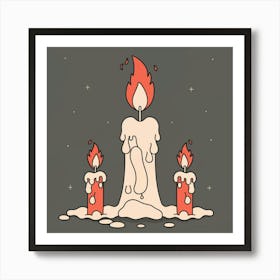 Christmas Candles 1 Art Print