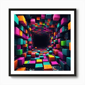 Colorful Cubes Art Print