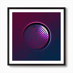 Geometric Neon Glyph on Jewel Tone Triangle Pattern 010 Art Print