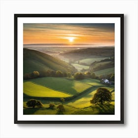 Sunrise Over The Valley 1 Art Print