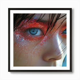 Girl With Glitter On Her Face Art Print