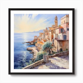 Sunny Shores: Watercolour Bliss Art Print