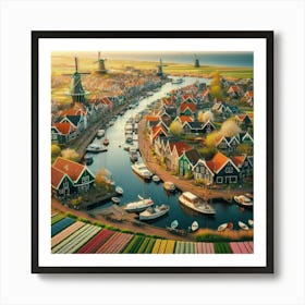 Tulip Village In The Netherlands 1 Art Print