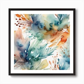 Watercolor Floral Pattern Art Print