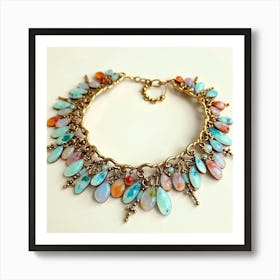 Opal Bracelet, Watercolor, Whimsical Autumn Forest 1 Art Print