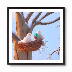 Two Birds In A Nest 12 Art Print