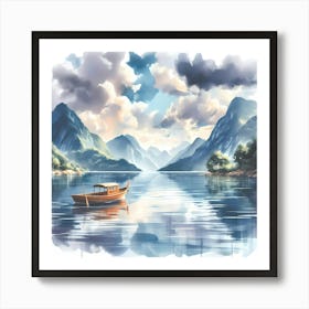 Boat On The Lake Art Print