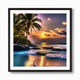 Sunset At The Beach 335 Art Print